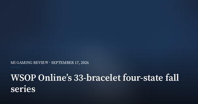 WSOP Online Sets 33-Bracelet Fall Series Across Four States
