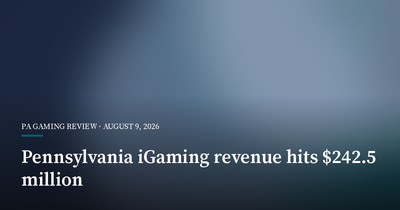 Pennsylvania iGaming Revenue Climbs to $242.5 Million