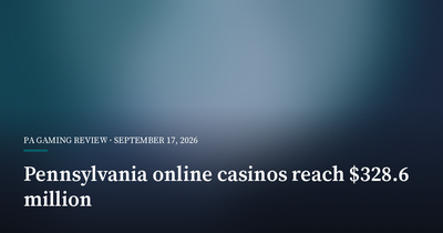 Pennsylvania Gaming Revenue Slips as Online Casinos Reach $328.6 Million